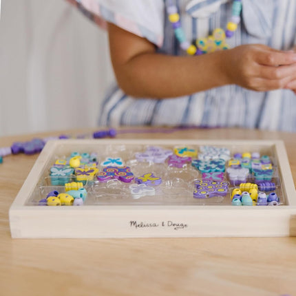 Melissa & Doug Created by Me! Butterfly Beads Wooden Bead Kit, 150+ Beads for Jewellery-Making