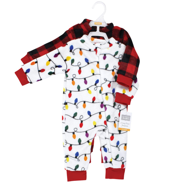 Hudson Baby Grenouillères en peluche pour bébés filles, Lumières de Noël, 12-18 mois