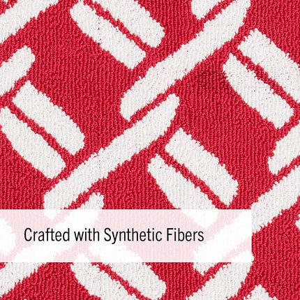 Nautica – Tufted Runner Rug | Baize Chain Design | Modern Home Décor | Non-Slip| Machine Washable | Carpet for Entryway & Hallway | Measures 26” x 45” | Red and White