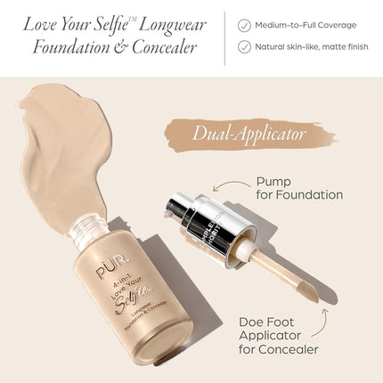 PUR (PurMinerals) 4 in 1 Love Your Selfie Longwear Foundation & Concealer - #LG1 Porcelain (Very Fair Skin With Golden Undertones) 30ml