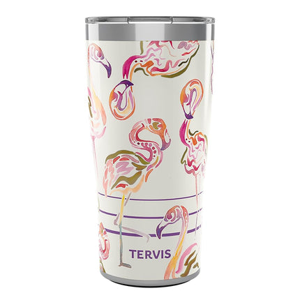 Vaso térmico de acero inoxidable Tervis Flamingo Swirl, 590 ml