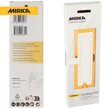 Mirka sanding pad 80x230mm hook and loop fastener/for DecoSander pole sander/for smooth wall & ceiling finish, drywall, detail work / 8393901221