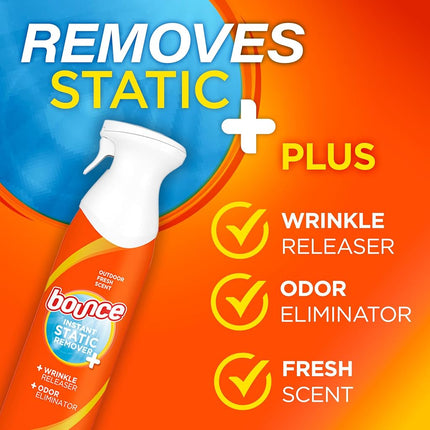 Bounce Rapid Touch-Up 3 in 1 Wrinkle Releaser Clothing Spray, 9.7 fl oz