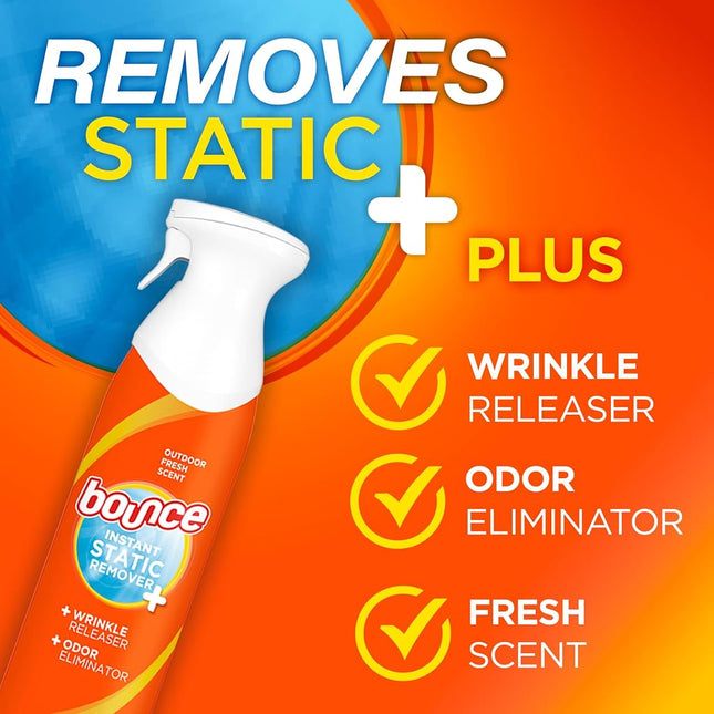 Bounce Rapid Touch-Up 3 in 1 Wrinkle Releaser Clothing Spray, 9.7 fl oz
