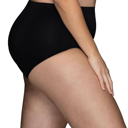Vanity Fair Women's Smoothing Comfort Seamless Brief Panty 13264, Midnight Black, 14