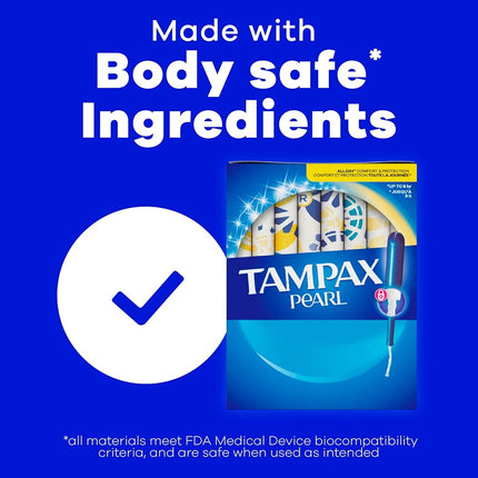 Tampax Pearl Tampons, with LeakGuard Braid, Regular Absorbency, Unscented, 36 Count
