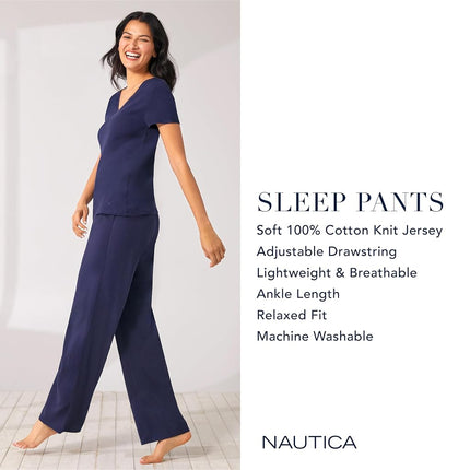 Nautica Women's Sleep Pants, 100% Cotton Jersey
