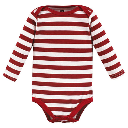 Hudson Baby unisex-baby Cotton Long-sleeve Bodysuits, Sports Stripes, Newborn