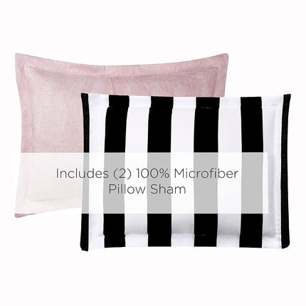 Juicy Couture Comforter Set, Polyester, Canaba Stripe Black, King