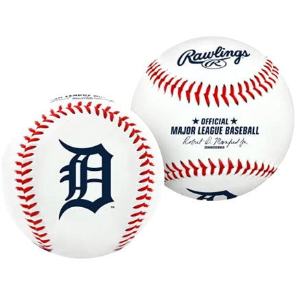 Jarden Sports Licensing Rawlings MLB Balle de Baseball avec Logo d'Équipe des Detroit Tigers, Officielle, Blanche