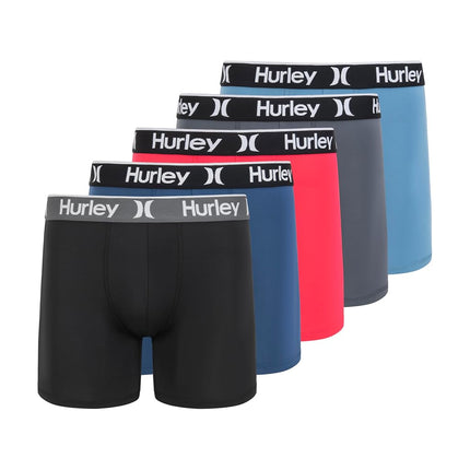 Hurley Men's Standard 5 Pack Stretch Boxer Briefs,