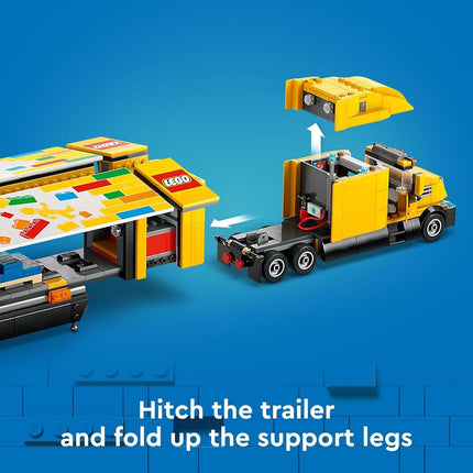 LEGO City Delivery Truck (60440) Playset for Ages 8 & Up, Featuring a Truck with a Large Trailer Pallets of Playsets, a Functioning Toy Forklift Truck & a Hot-Dog Stand
