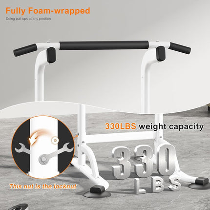DONIUZ Power Tower Pull Up Bar and Dip Station, Multi-Function Home Gym, Strength Training Fitness Equipment, Height Adjustable(WHITE)