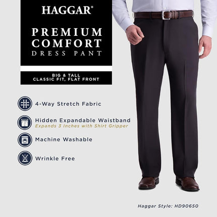 Haggar Men's Premium Comfort Dress Pant - Classic Fit, Blue - B&T, 44x30