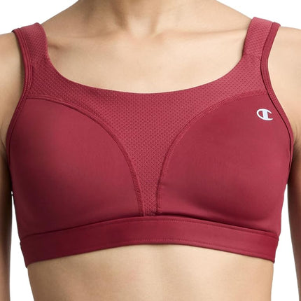 Champion Women's The Infinity Racerback Sports Bra, Moderate Support, Seamless, Moisture-Wicking, Pomegranate, XXL