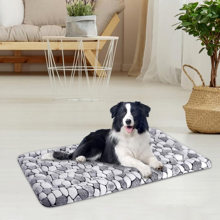 VANKEAN Dog Crate Pad Bed Mat Dogs, Machine Washable Crate Beds Grey L