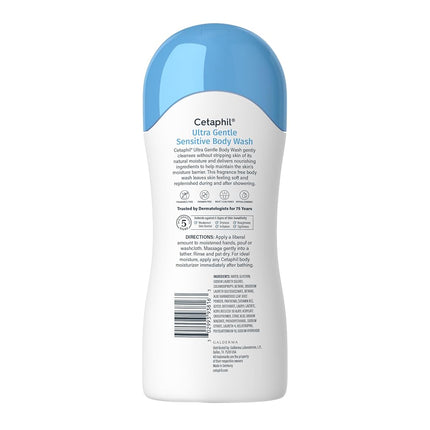 Cetaphil Ultra Gentle Refreshing Body Wash, For Dry to Normal, Sensitive Skin, 16.9oz Pack of 3, Aloe Vera, Calendula, Vitamin B5, Hypoallergenic, Paraben Free, Fragrance Free, Dermatologist Tested