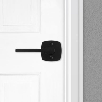 Kwikset Tripoli Half Dummy Internal Door Knob Lever with Soft Modern Rose in Matte Black 97880-954