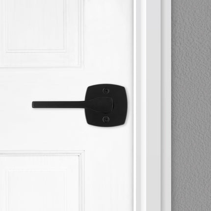 Kwikset Tripoli Half Dummy Internal Door Knob Lever with Soft Modern Rose in Matte Black 97880-954