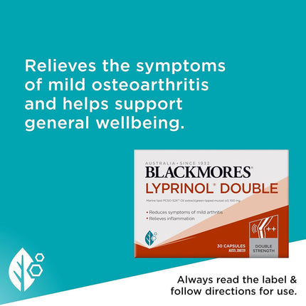 Blackmores Lyprinol | Reduces Symptoms of Mild Osteoarthritis & Inflammation | 30 Capsules