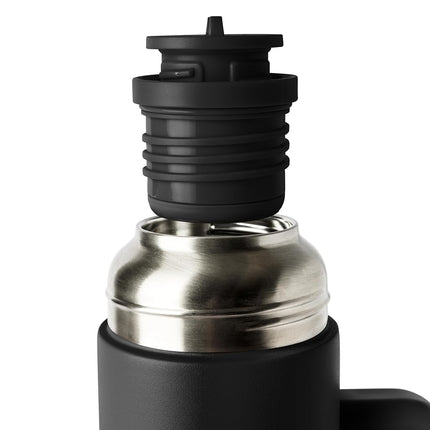 Simple Modern 36oz Insulated Hot Beverage Bottle with 2 Mugs | Travel Coffee Thermos for Hot Drinks | Twist and Pour Top | Commute, Travel, and Picnic Friendly | Roam Collection | Midnight Black