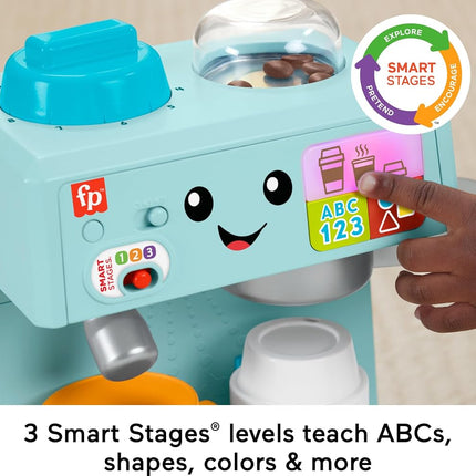 Fisher-Price Toddler Toy Laugh & Learn Coffee Café Musical Playset with Educational Songs & 10 Pretend Play Pieces for Kids Ages 18+ Months, HTW96