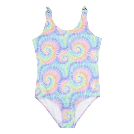 Traje de baño de una pieza Hurley para niñas, multicolor, talla extra grande