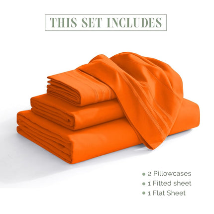 Elegant Comfort 4-Piece Bed Sheet Set - Luxury Bedding 1500 Premium Hotel Quality Microfiber, All Around Elastic 18-24 Inches Deep Fitted Sheet- Extra Deep Pocket Sheets, King, Persimmon