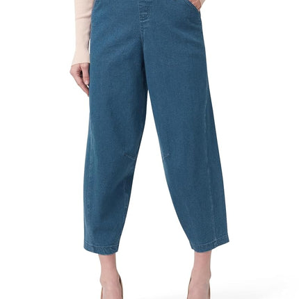 HUE Women's Fashion Denim Jean Skimmer Leggings, Medium Wash - Barrel Leg, S