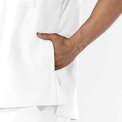 WonderWink 6355AWHITXL W123 Men's V-Neck Top, White, Standard-XL Size