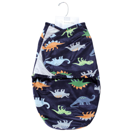 Hudson Baby Unisex Baby Plush Faux Fur Swaddle Wrap, Dinosaurs, 0-3 Months