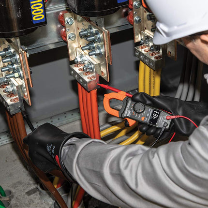 Digital Clamp Meter, Auto Ranging 400 AMP Measures Electronic AC/DC Voltage AC/DC Current Resistance and TRMS, Klein Tools CL390