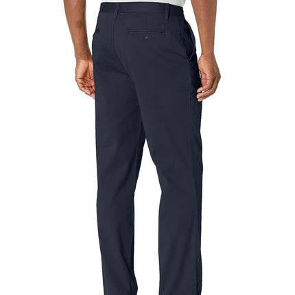 Nautica Men's Classic Fit Flat Front Stretch Solid Chino Deck Pant Business Casual, True Navy, 32W x 30L