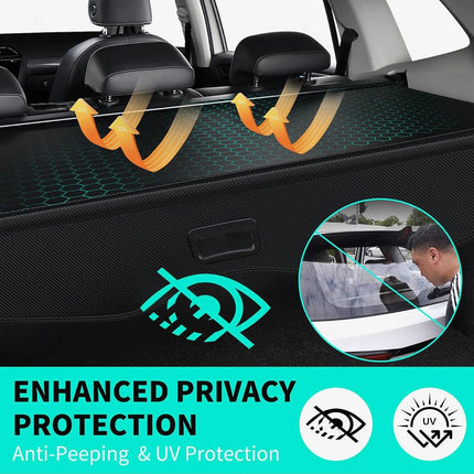 Cubierta de carga Tecoom para accesorios de Blazer 2019-2024, cubierta trasera interior de maletero, organizador de equipaje, escudo de seguridad compatible con Chevy Blazer 2024 2023 2022 2021 2020 2019, pantalla de privacidad retráctil