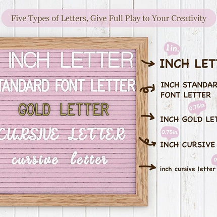 Pink Felt Letter Board 10x10 Inch, Pre Cut & Sorted 725 Letters, First Day of School Board, Changeable Letter Boards Message Board, Classroom Decor Farmhouse Wall Decor Sign Board