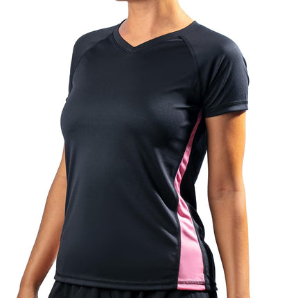 Kanu Surf Women's CB UPF 50+ Swim Tee, Black/Pink,