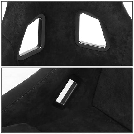 NRG Innovations NRG-FRP-303BK-PRISMA Prisma Fixed Back Bucket Racing Seat 6-Point Harnesses, Size M, Black Seat Cover