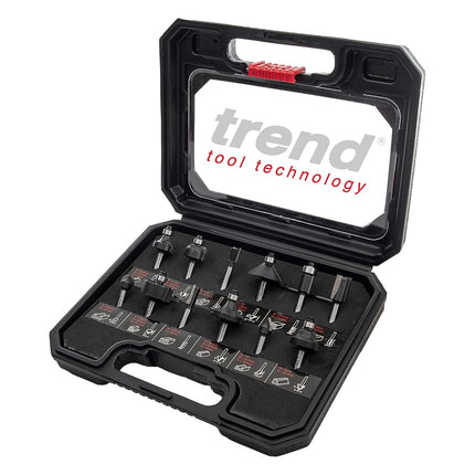 Trend 12 Piece Router Cutter Starter Set, 1/4 Inch