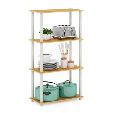 Furinno TURN-N-TUBE Standing Shelf, 4-Tier Open Sh