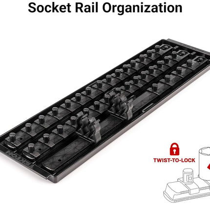 TEKTON 3/8 Inch Drive 12-Point Socket and Ratchet Set with Rails, 36-Piece (1/4-1 in.) | SKT13102