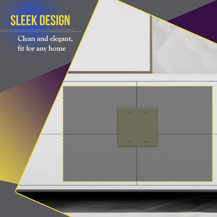 ENERLITES Double Blank Device Wall Plate, Gloss Finish, Standard Size 2-Gang 4.50" x 4.57", Polycarbonate Thermoplastic, 8802-I, Ivory