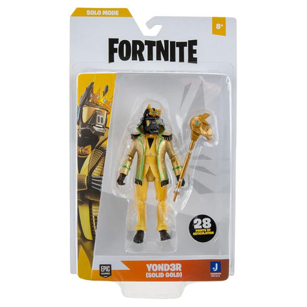 Fortnite SOLO MODE - Y0ND3R (Solid Gold) - 4-Inch Highly Detailed Figure with SC3PT3R Harvesting Tool