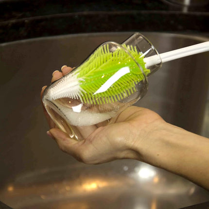 Innobaby Cleanin' Smart 2-in-1 Silicone Bottle Cleaning Brush,Green,