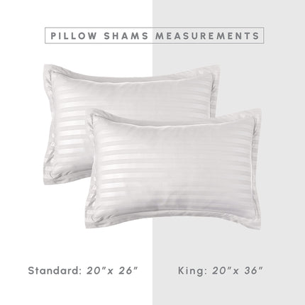 Elegant Comfort Silky Soft 8-Piece Dobby Stripe Bed-in-a-Bag Comforter Set, Includes 4pc Smart Sheet Set, Bed Skirt, Comforter, Matching Pillowcases and Shams - Twin/Twin XL, White