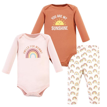 Hudson Baby Unisex Bodysuits y Pantalones de Manga Larga, Sunshine Rainbows Manga Larga, Prematuro, Sunshine Rainbows Manga Larga, Prematuro