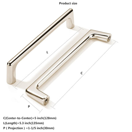 khtumeware 6 Pack Polished Nickel Cabinet Pulls 5 Inch(128mm) Hole Centers Cabinet Pulls Kitchen Cabinet Hardware for Cupboard Drawer Handles Dresser Pulls