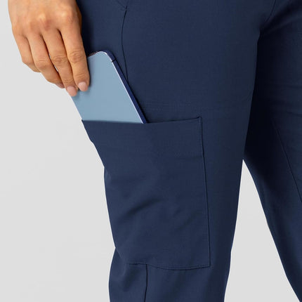 WonderWink Women's Flex-n-Reach Track Scrub Pant, Navy, Small
