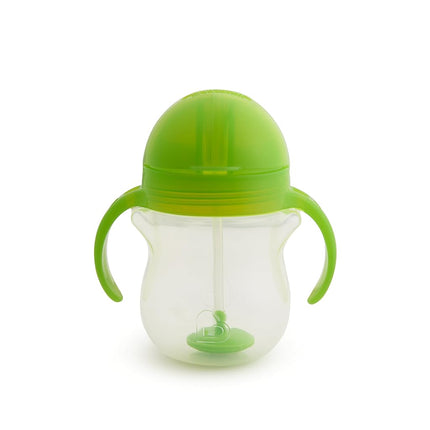 Munchkin Click Lock Weighted Flexi-Straw Cup, Green 7 oz 207ml ***Waterproof Label's Included to Personalise Your Little One's Cup***