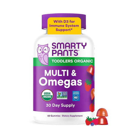 SmartyPants Organic Toddler Multivitamin Gummies: 