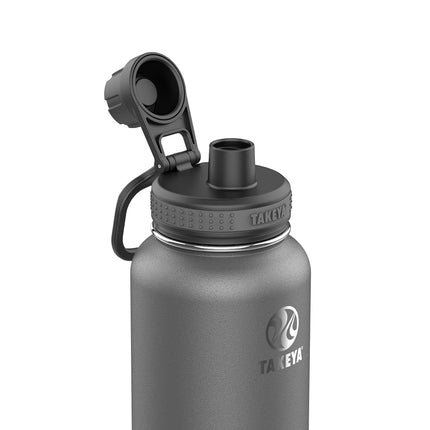Takeya Originals Vacuum-Insulated Stainless-Steel Water Bottle, 40oz, Graphite